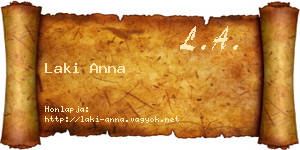 Laki Anna névjegykártya